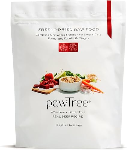 pawTree Alimento crudo liofilizado para perros y gatos. Nutrición rica en nutrientes, totalmente natural, completa y equilibrada. Carne real