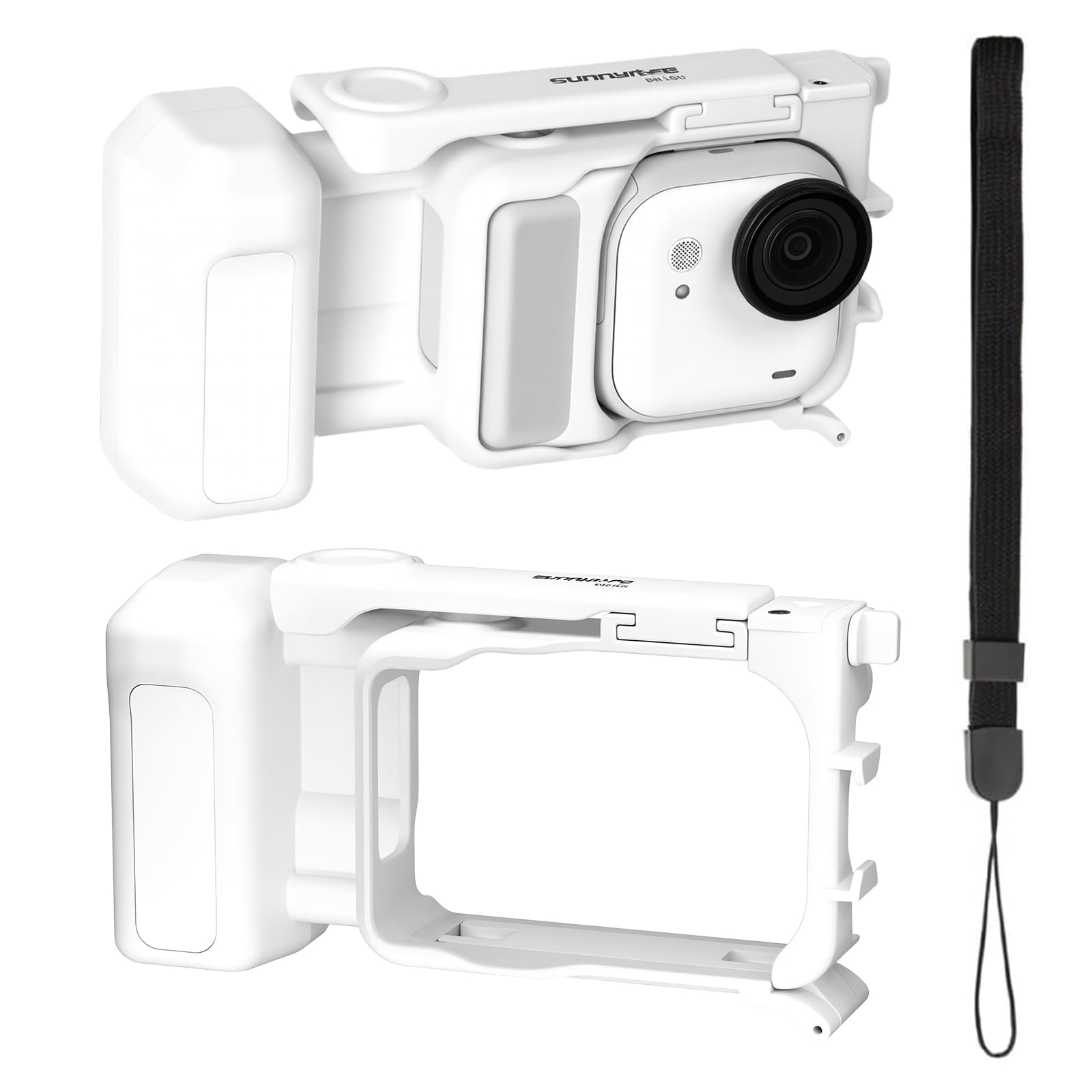 Street Photography Handle for Insta360 GO Ultra, Quick-Release One-Piece Protective Frame, Stable Tabletop Stand, Includes Wrist Strap,Accessories for Insta360 GO Ultra (White)