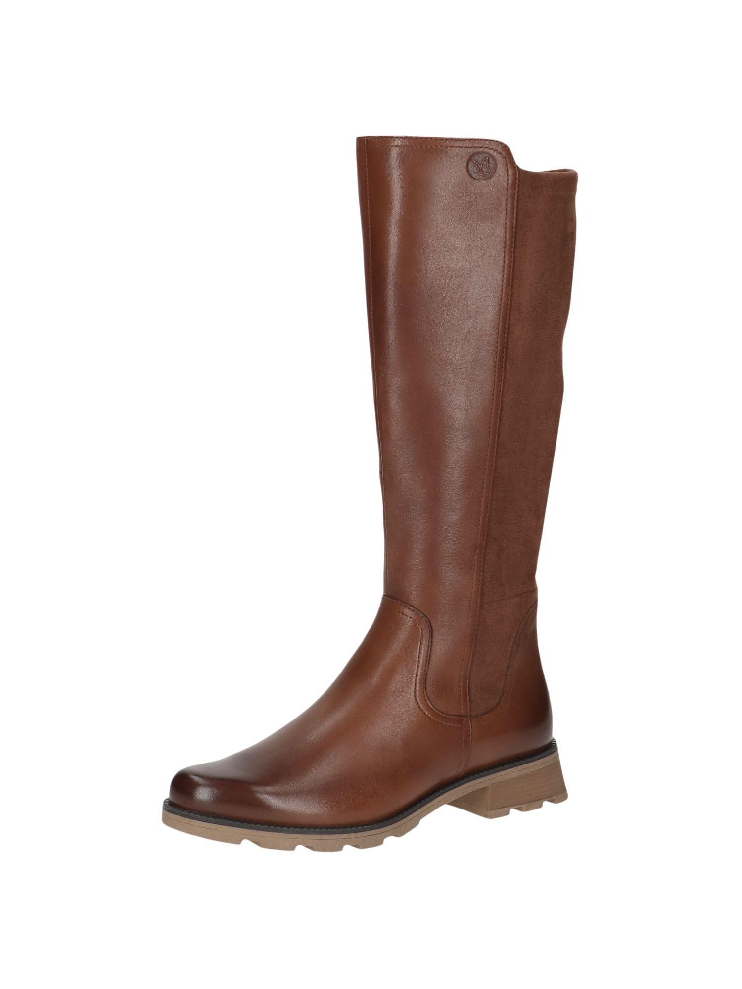 CAPRICE Women's tall heeled boots elegant knee-high, Brown (Cognac Comb), 5 UK