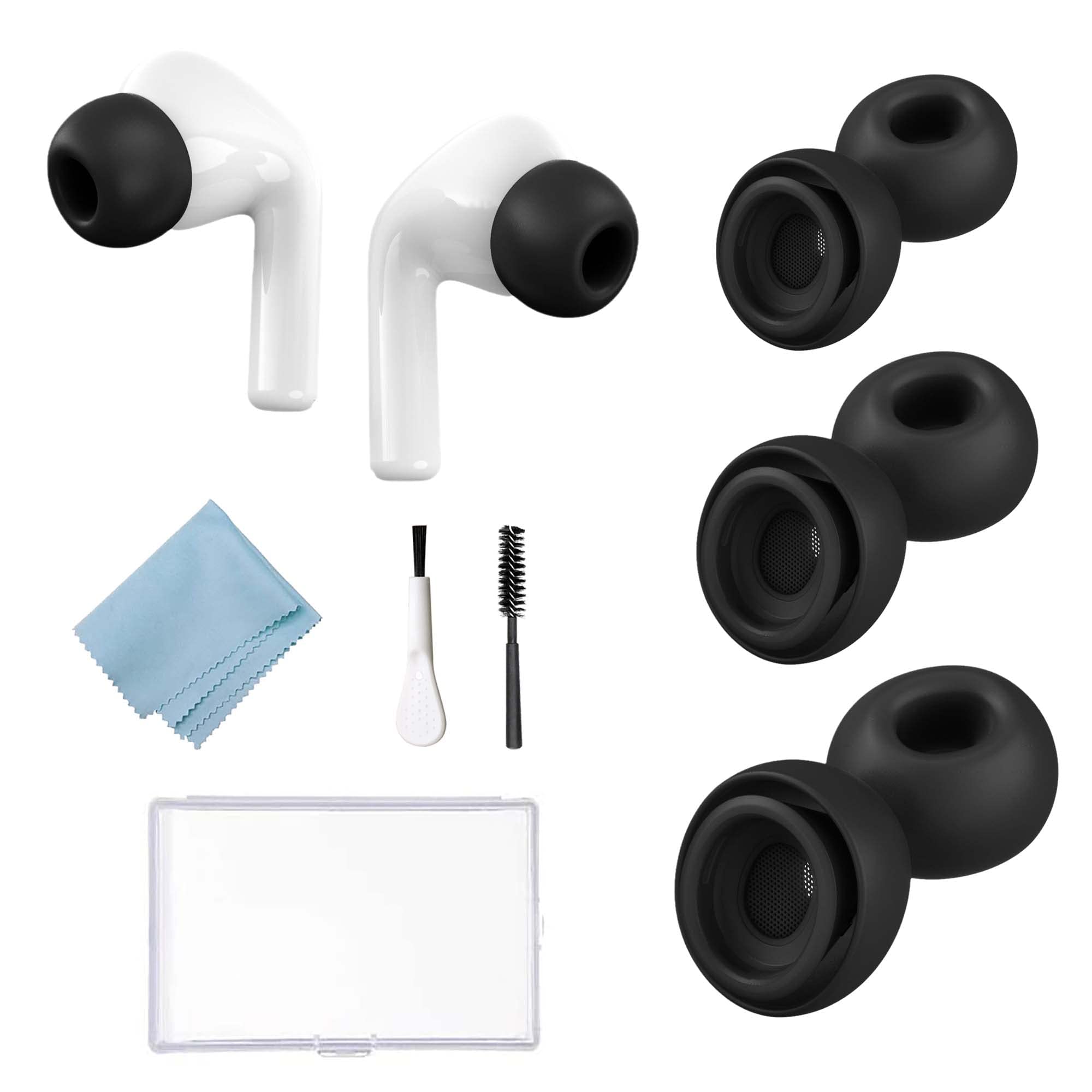 Replacement Ear Tips Ear Hooks for AirPods Pro Silicon Ear Buds Tips with Portable Storage Box Fit in The Charging Case (B-L+M+S)