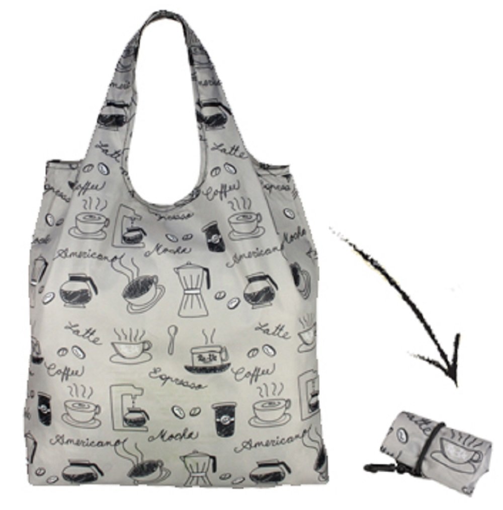 Re-Uz Lifestyle Shopper Foldable Reusable Shopping Grocery Bag - Coffee Break