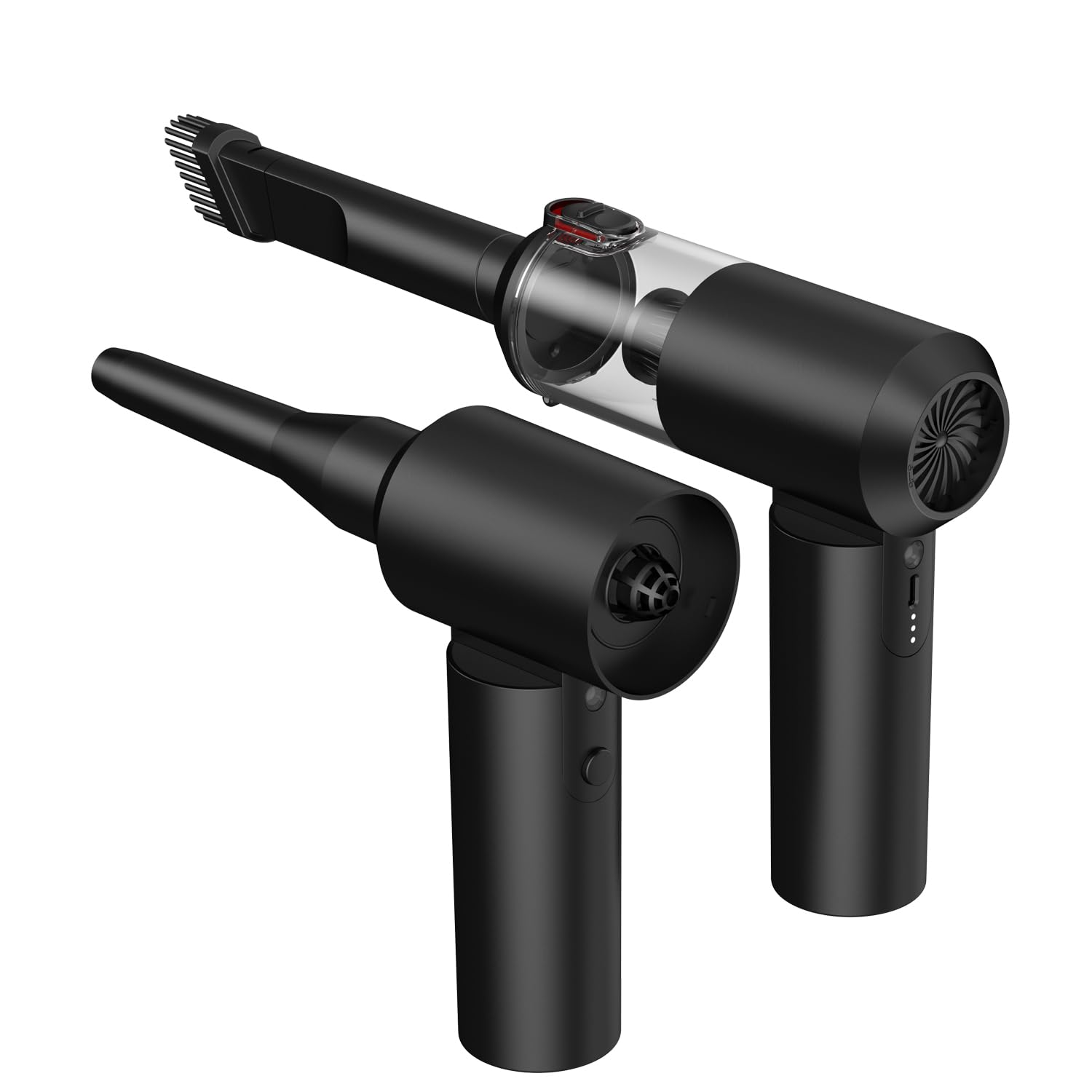 MALOROY Car Vacuum Cleaner, 6500PA 2 in 1 Rechargeable Brushless Motor Handheld Vacuum Cleaner with LED, Portable Wireless Vacuum Cleaner for Car, Office and Home Cleaning (Black)