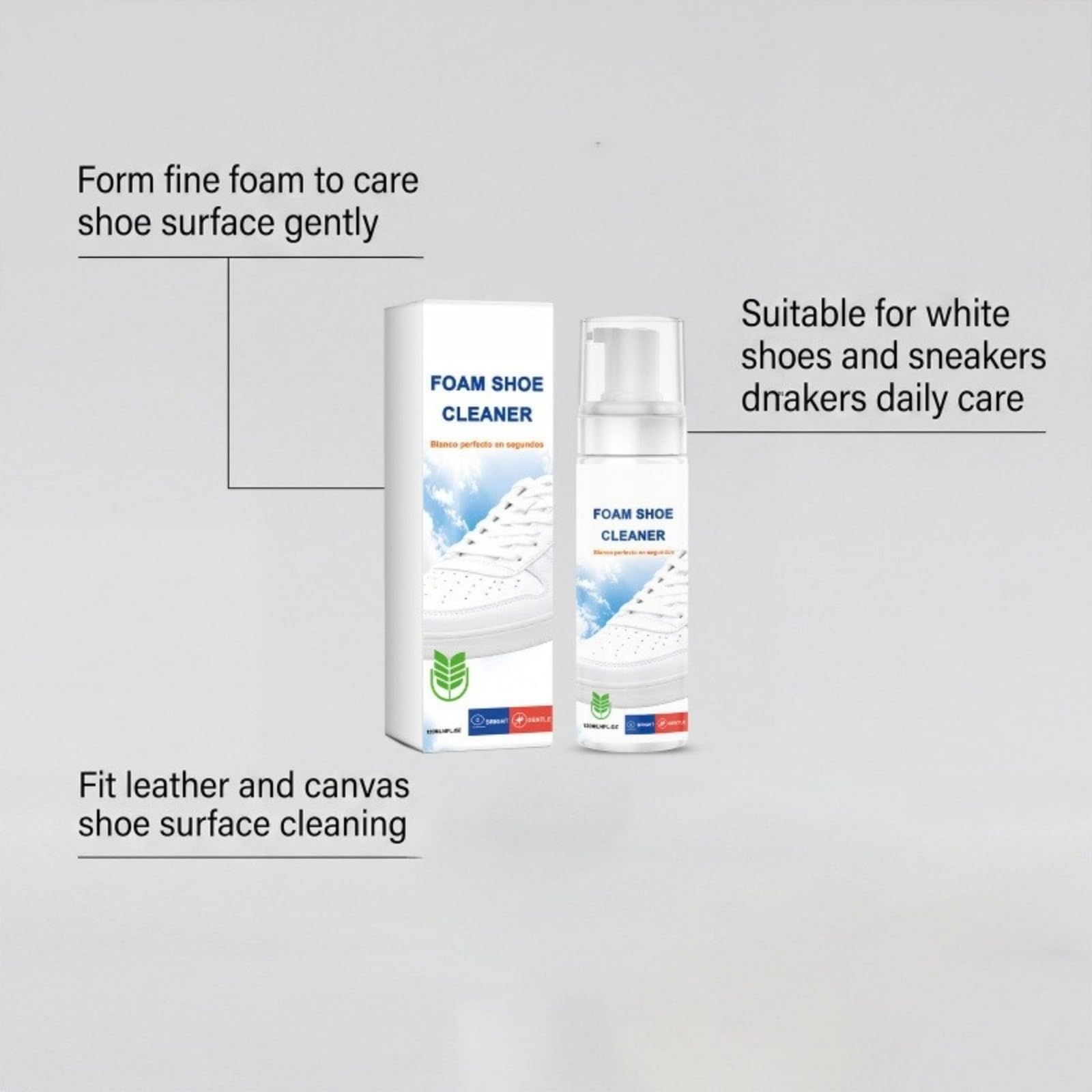 Générique Piankowy środek do czyszczenia butów 120 ml - biały spray piankowy do trampek, usuwa plamy i przywraca miękki kolor, bez spłukiwania