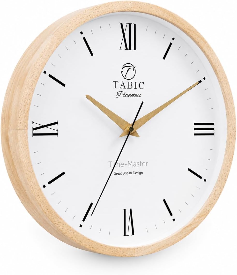 Roman Numeral Wall Clock – Quality Handmade Clock with Classic and Timeless Design – Battery