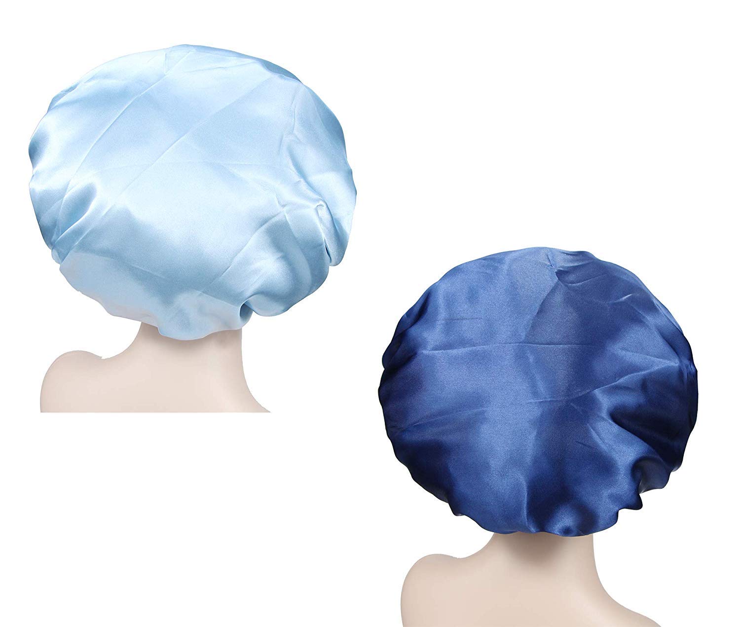 Dehman Adjustable Satin Sleep CAP Hair Bonnet Double Layered Reversible for Women Protective Sleep Hairstyles (NAVY- BLUE) 1