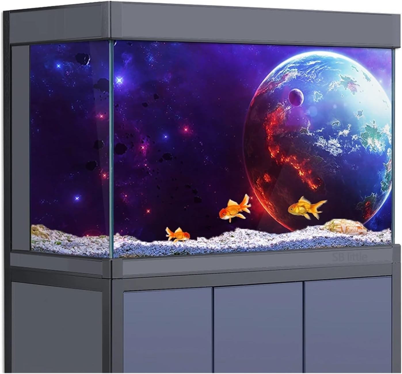 Aquarium Background Aquarium Background Sticker Decoration for Fish Tanks Earth Space Science 3D Poster Printing Wallpaper(50x100cm 20x39in)