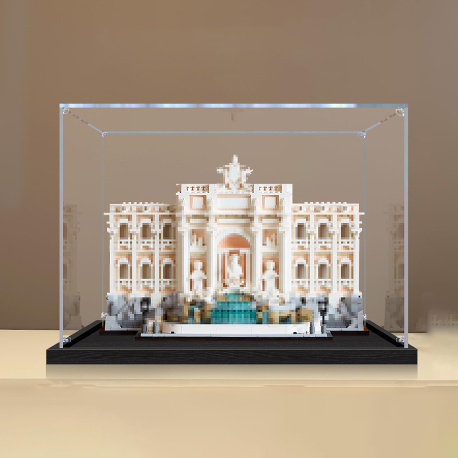 XNSHENGXAN Applicable to Lego 21062 Trevi Fountain Acrylic Display Box(15.7*7.8*11.8in), Display Cases for Collectibles, Sturdy Protection for Your Collectible,Black Base