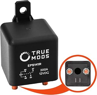 True Mods 12V DC 200 Amp Split Charge Relay Switch - Continuous Duty SPST 4-Pin Terminal High Power Relay for Truck Boat Marine