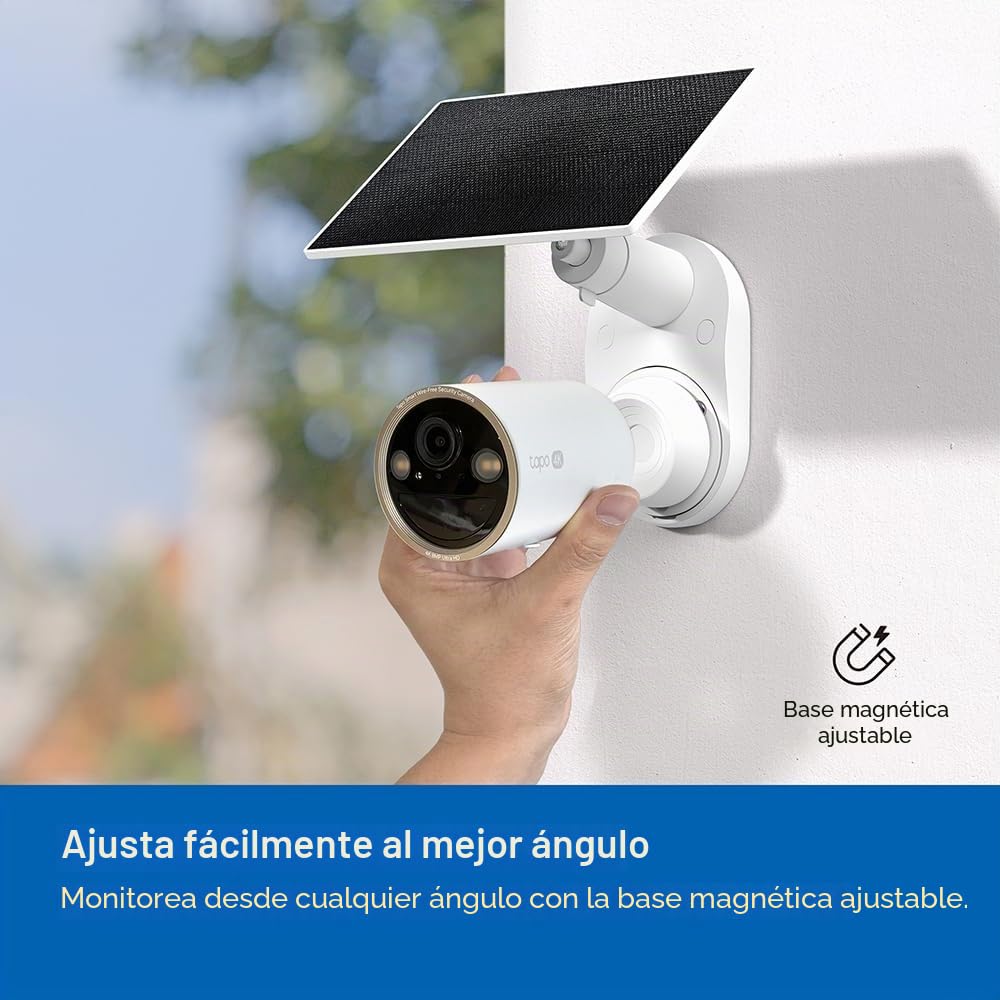 Tapo C460 Kit de cámara de Seguridad Solar de Doble Banda 4K-8MP, detección de IA Gratuita, Persona, Mascota y vehículo, visión Nocturna a Color Starlight, energía Solar, sin Cables, se instala Casi
