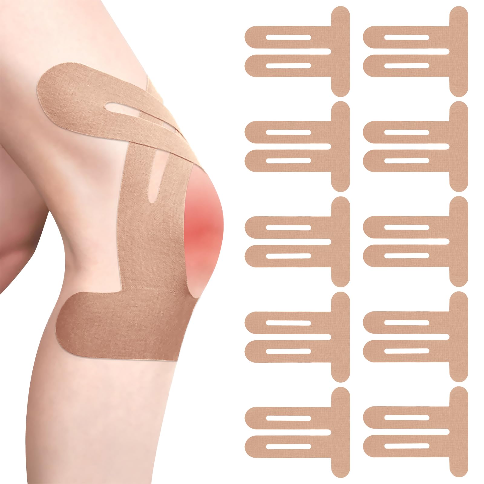 12 Bandes De Kinésiologie Prédécoupées Pour Genou - 6 Couleurs - Élastiques Imperméables - Soutien Musculaire Et Articulaire - Pour Sport Et Quotidien - 13
