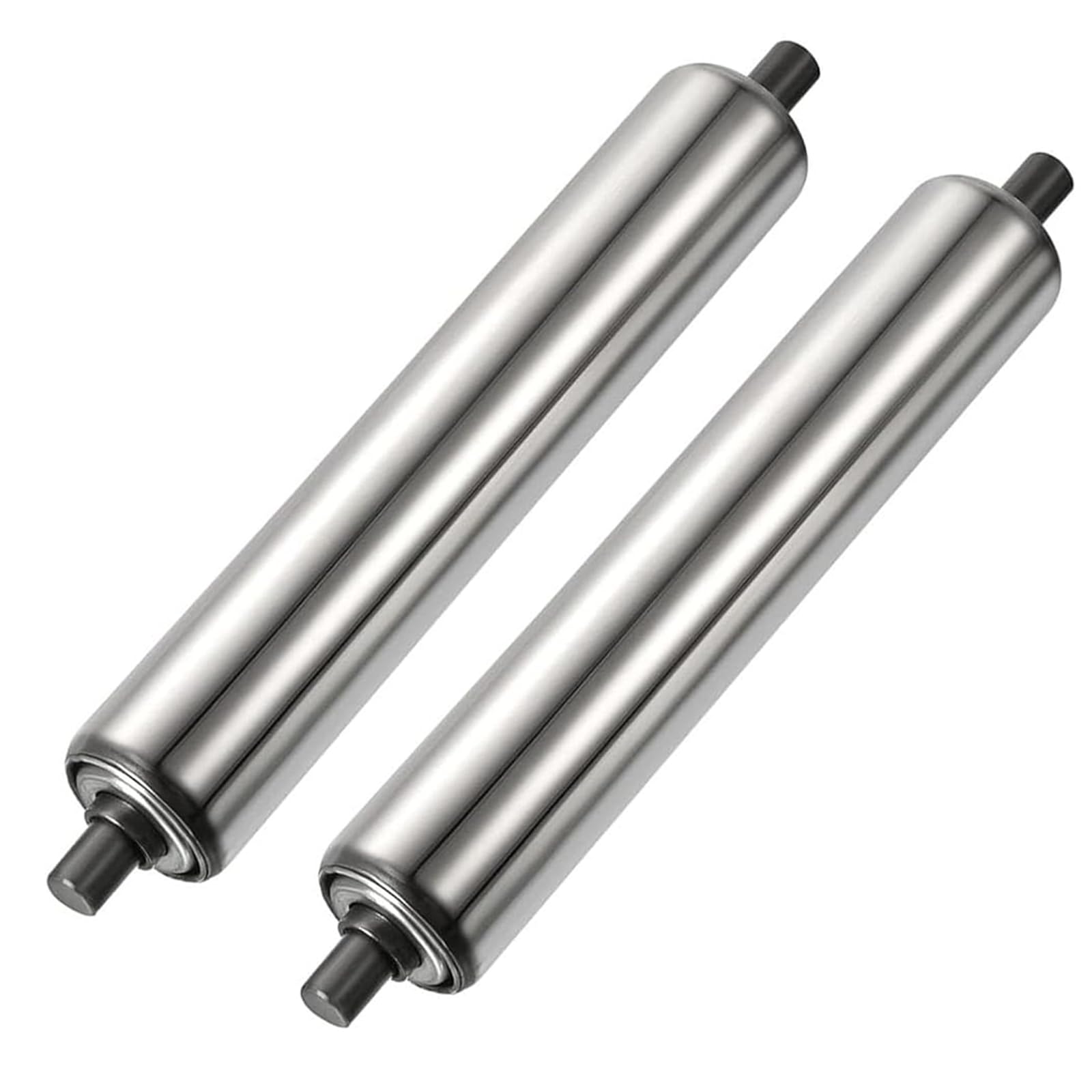 Kommerzielle Förderrollen, 2er-Set, industrielle Rollenbahnen, 60 mm Durchmesser, 550 mm Länge, robuste Lager für Lager, Pakethandhabung und Materialtransport.