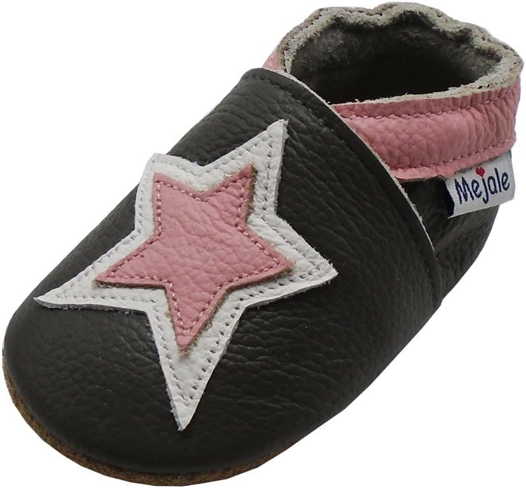Mejale Baby Shoes Soft Sole Leather Crawling Moccasins Cartoon Star Infant Toddler First Walker Slippers