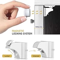 Vista 4 de 6 Safety Strap Locks Bundle with Magnetic Cabinet Locks for Child Safety (12 locks and 3 keys)