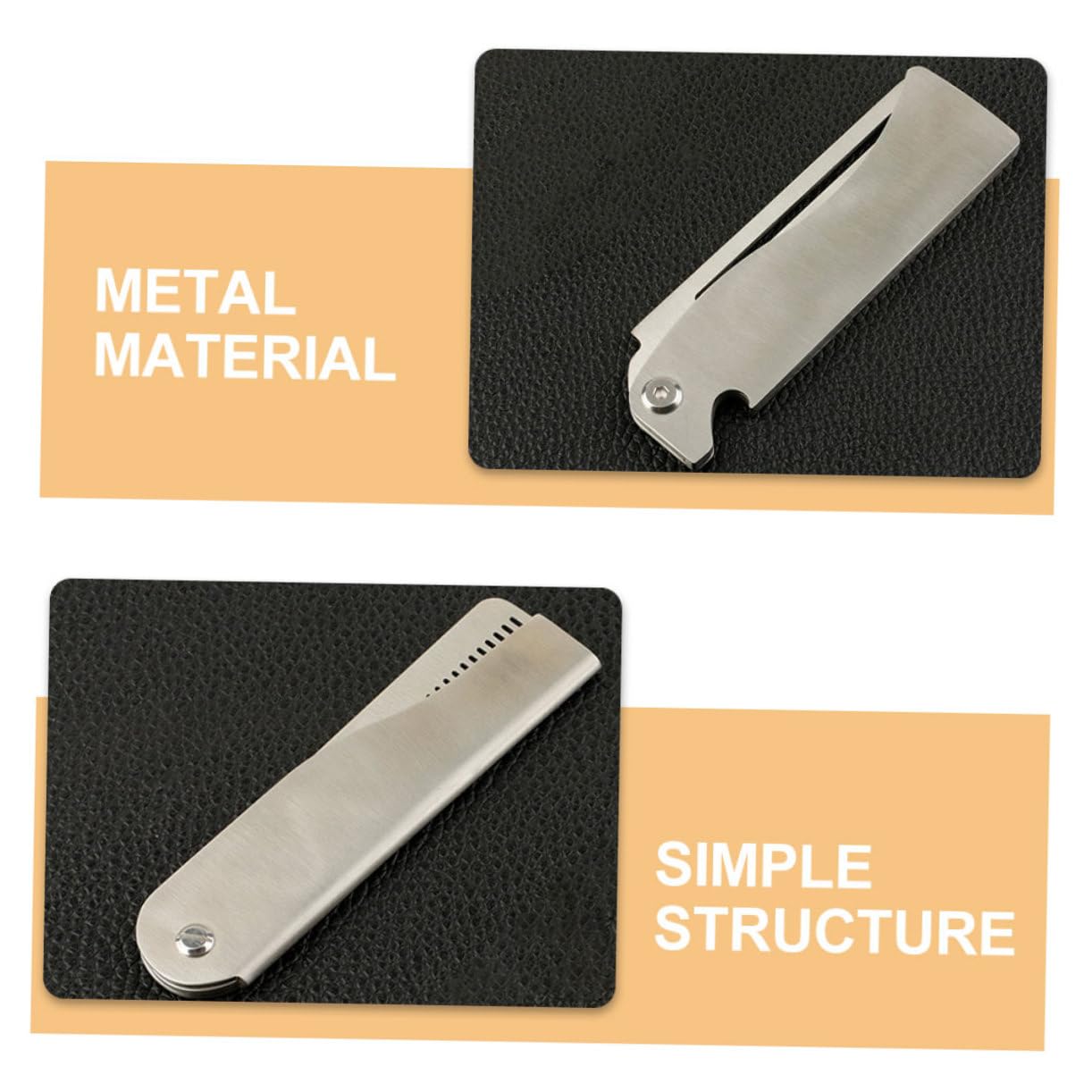 MERRYHAPY 2pcs Travel Mini Barber Comb Men's Folding Mustache Comb Stainless Steel Hair Styling Tool Beard Grooming Kit for Men Bristle Beard Mustache Grooming