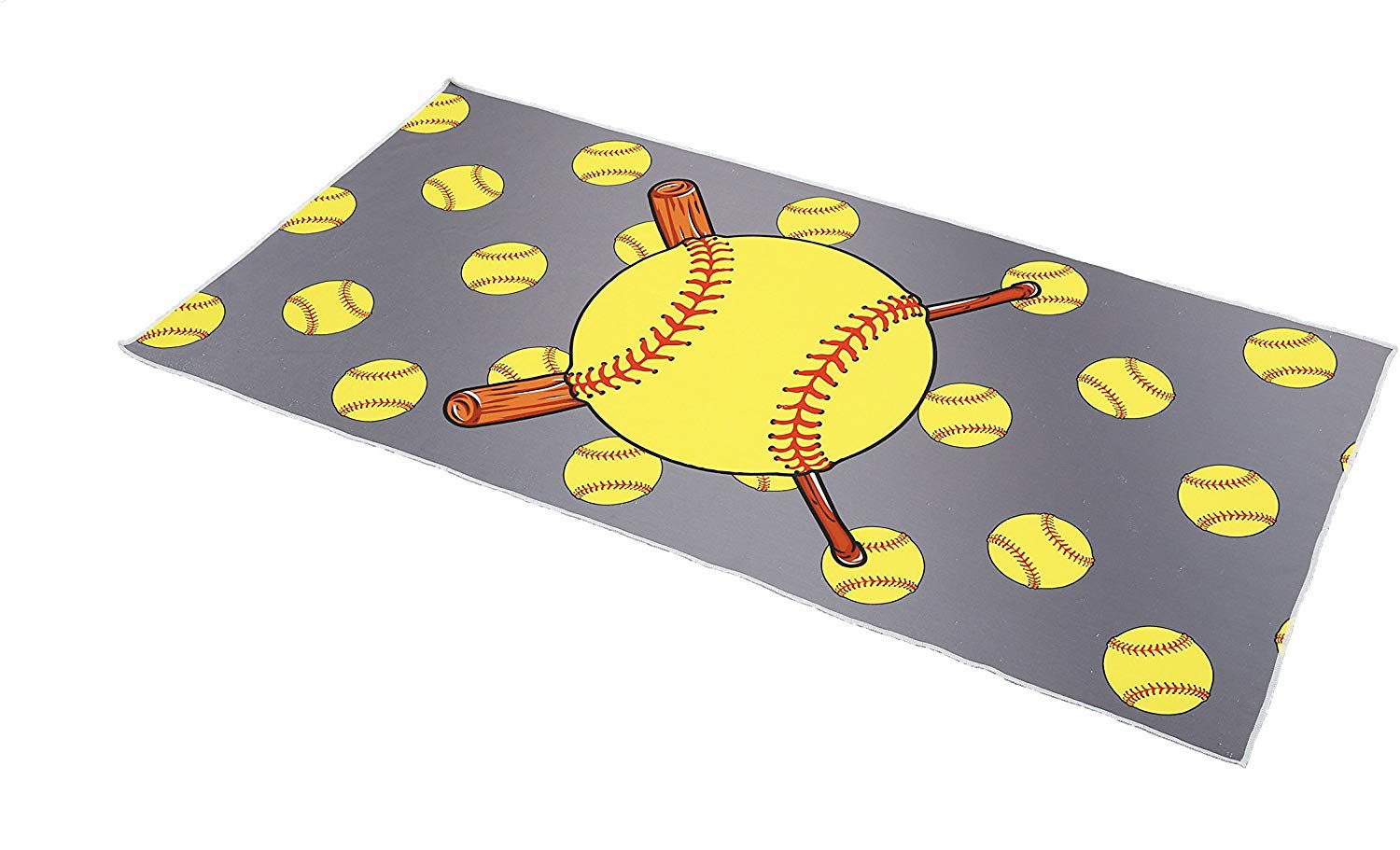 Baseball Design Beach Towel - Extra Large 52x32 Inch Microfiber Quick-Dry Pool Towel