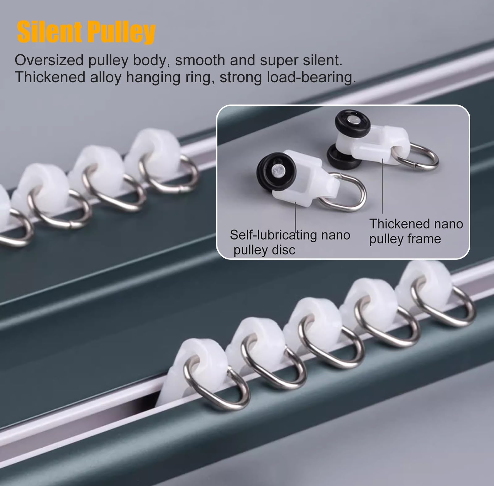 Sistema de montaje de techo de doble pista unida de metal adyuble de 250 m para dormitorio y sala de estar, tratamiento de ventanas blanco H & Slish