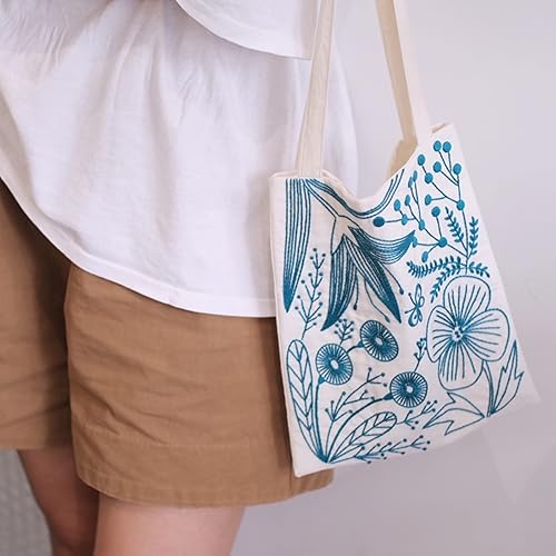 Miniatura 6 de Smart-Feather Kit de bordado de flores, kit de bordado a mano para adultos principiantes con patrones de bordado, aro de bordado, kit de costura de