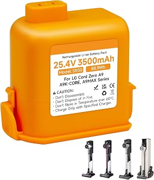 CITYORK 25.4V 3500mAh Battery Compatible with LG Cord Zero A9, A9 Plus, A9S, A9K-CORE, A9MAX, A9K-PRO, A9N, A9M, A9MULTI, A958 A958SA A905M A907GMS A905RM A908MVR A916 Vacuum