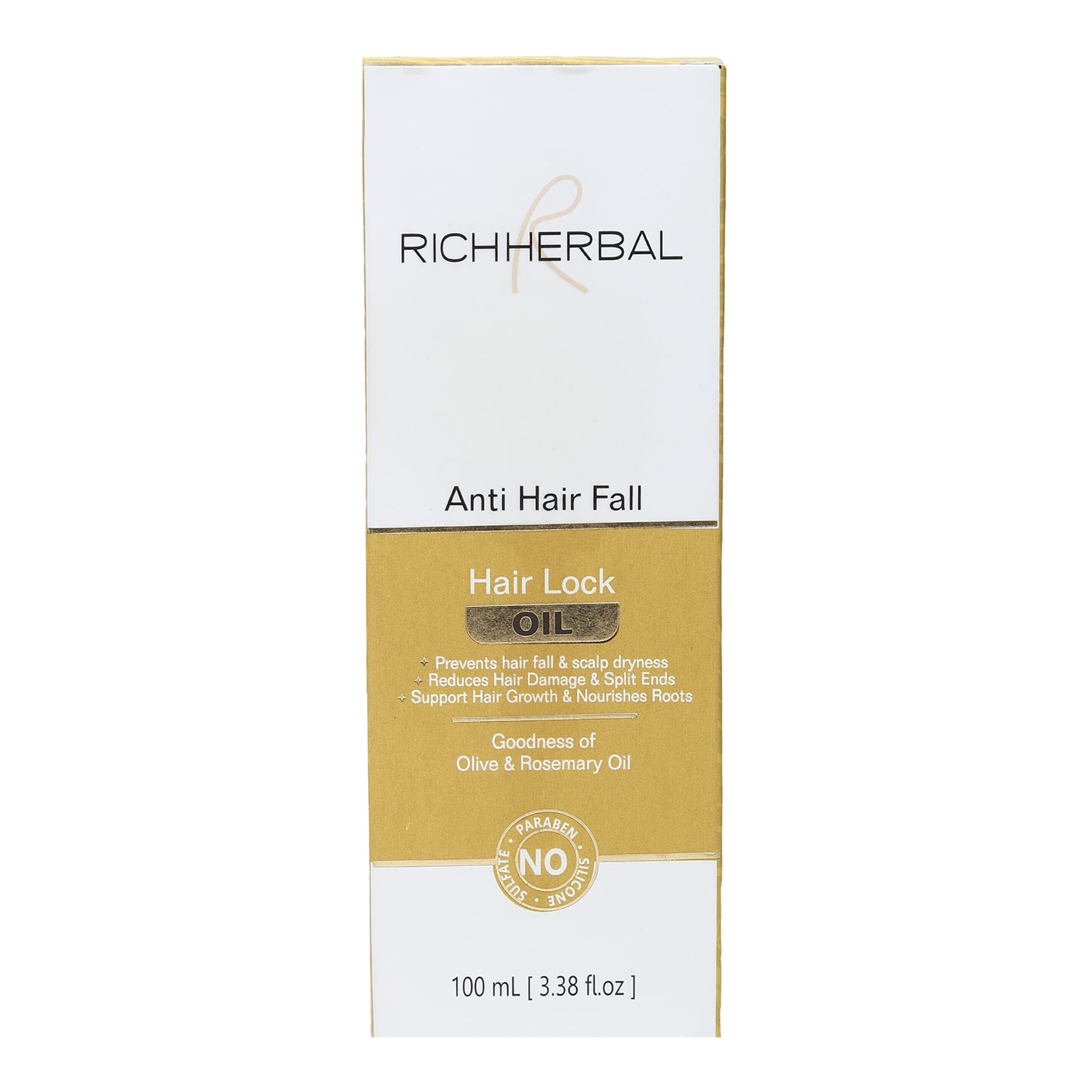 RICH HERBAL 100 ML Anti Hair Fall Hair Lock Oil With Goodness Of Olive Oil, Rosemary Oil, Lavender For All Hair Types