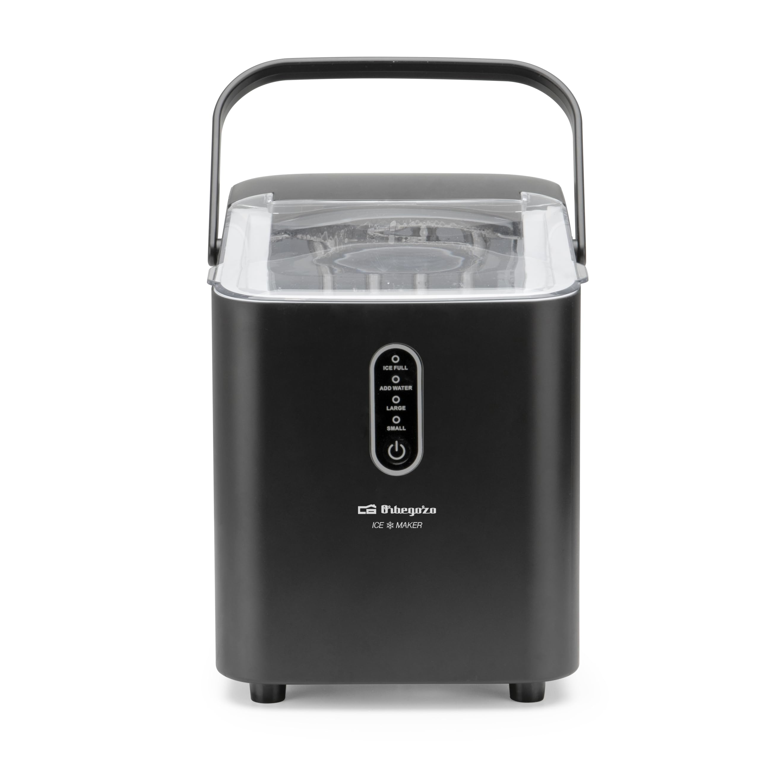 MHH 1200 Máquina de Hacer Hielo, 12 Kg/24H, 8 Cubitos Tipo Bala Cada 6-8 Min, 2 Tamaños de Hielo, Autolimpieza, Silenciosa, Depósito 1L, Compacta, Asa de Transporte, 120W