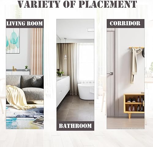 Miniatura 6 de GLACER Armario de piso de baño, armario de almacenamiento de madera con puertas dobles, adecuado para baño, sala de estar, entrada, 23.5 x 14 x 34