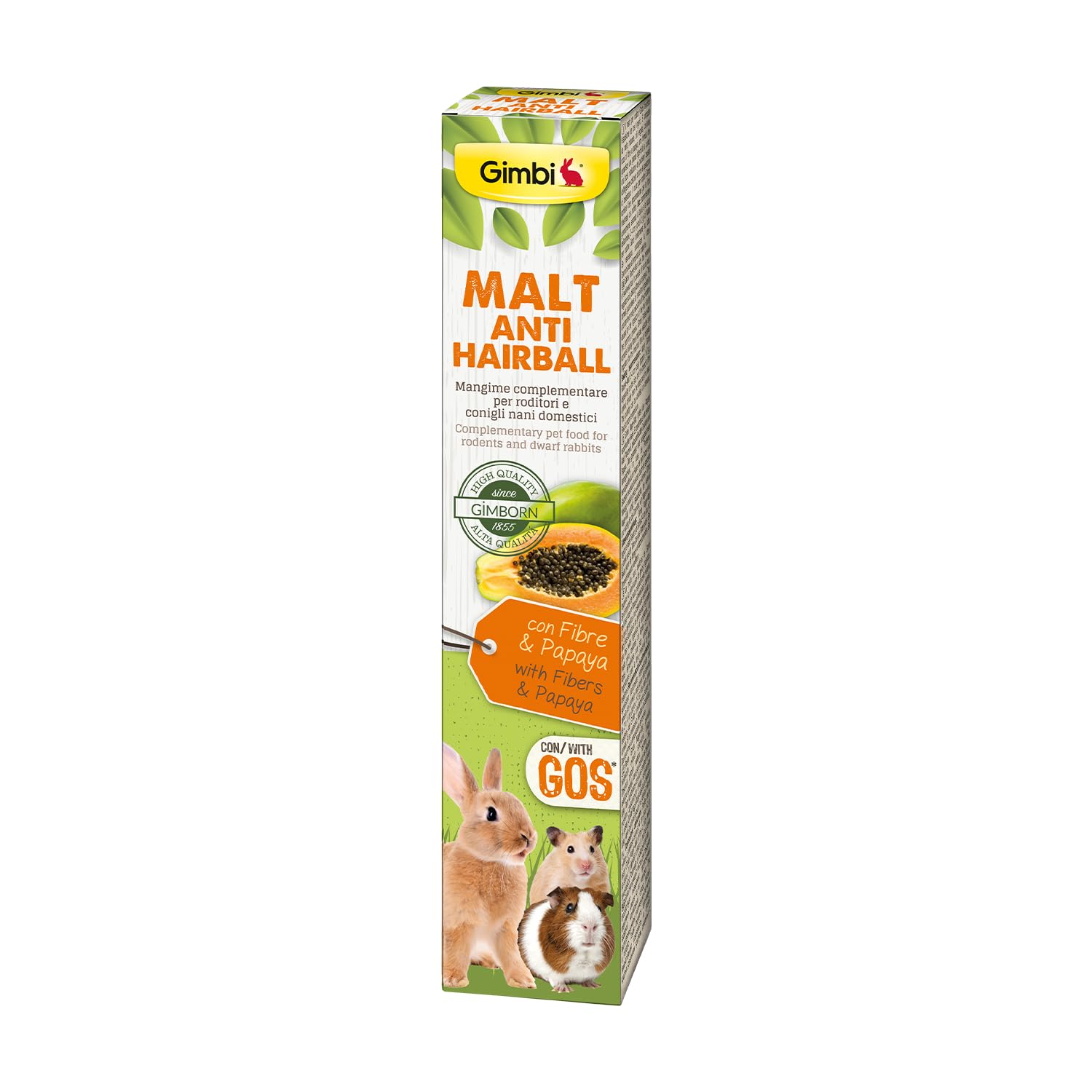 Gimbi Malt Anti-Hairball paste - A healthy snack for rodents with malt and fibres to support the digestive system - 1 tube (1 x 50 g)