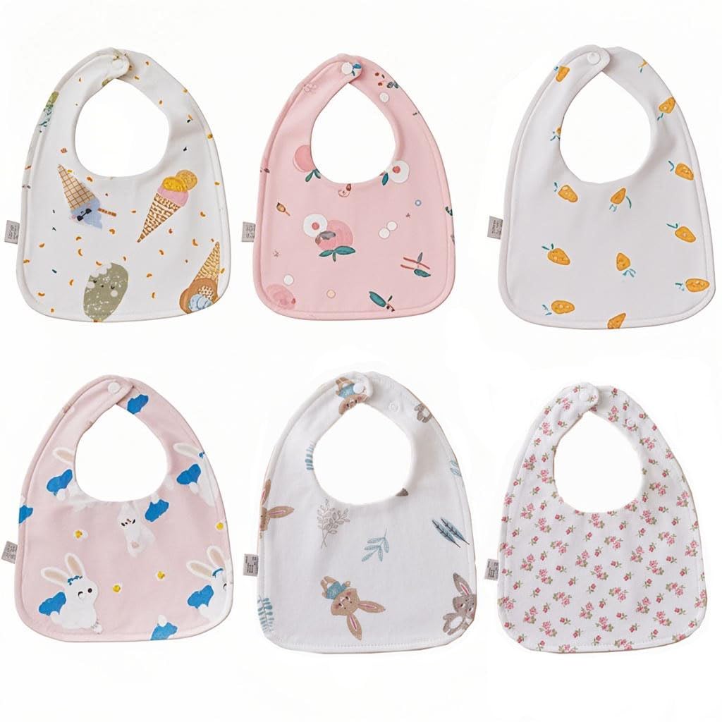 Oaygat 6-Pack Baby Bandana Dribble Bibs 100% Cotton Teething Bibs Infant Feeding Bibs Soft and Absorbent Bids with Adjustable Snaps Waterproof Drool Bibs for 0-36 Months Unisex Girls Boys โ image 1
