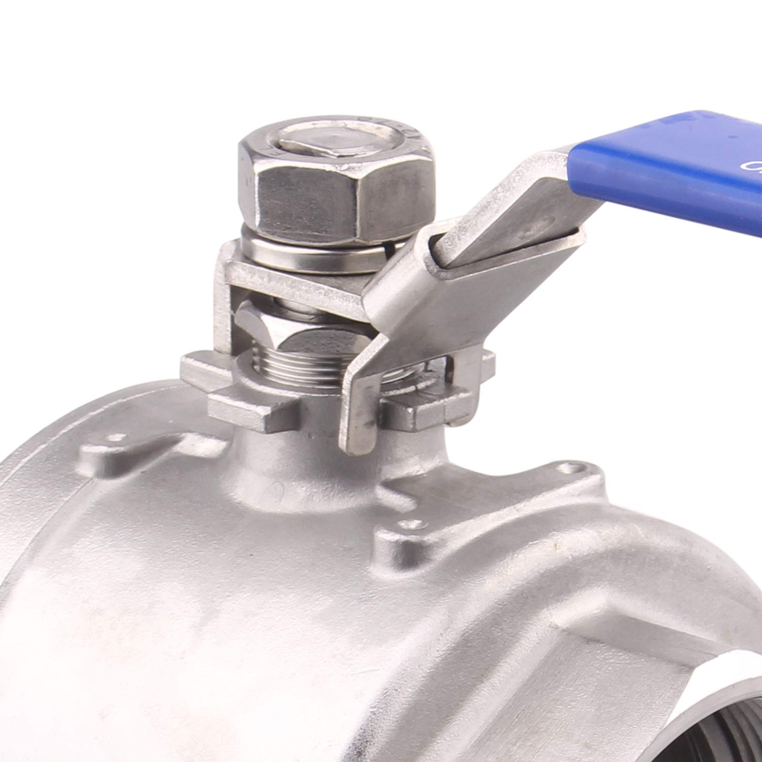 DERNORD - Válvula de bola de acero inoxidable 304, 2 piezas de puerto completo resistente para WOG con dispositivo de bloqueo