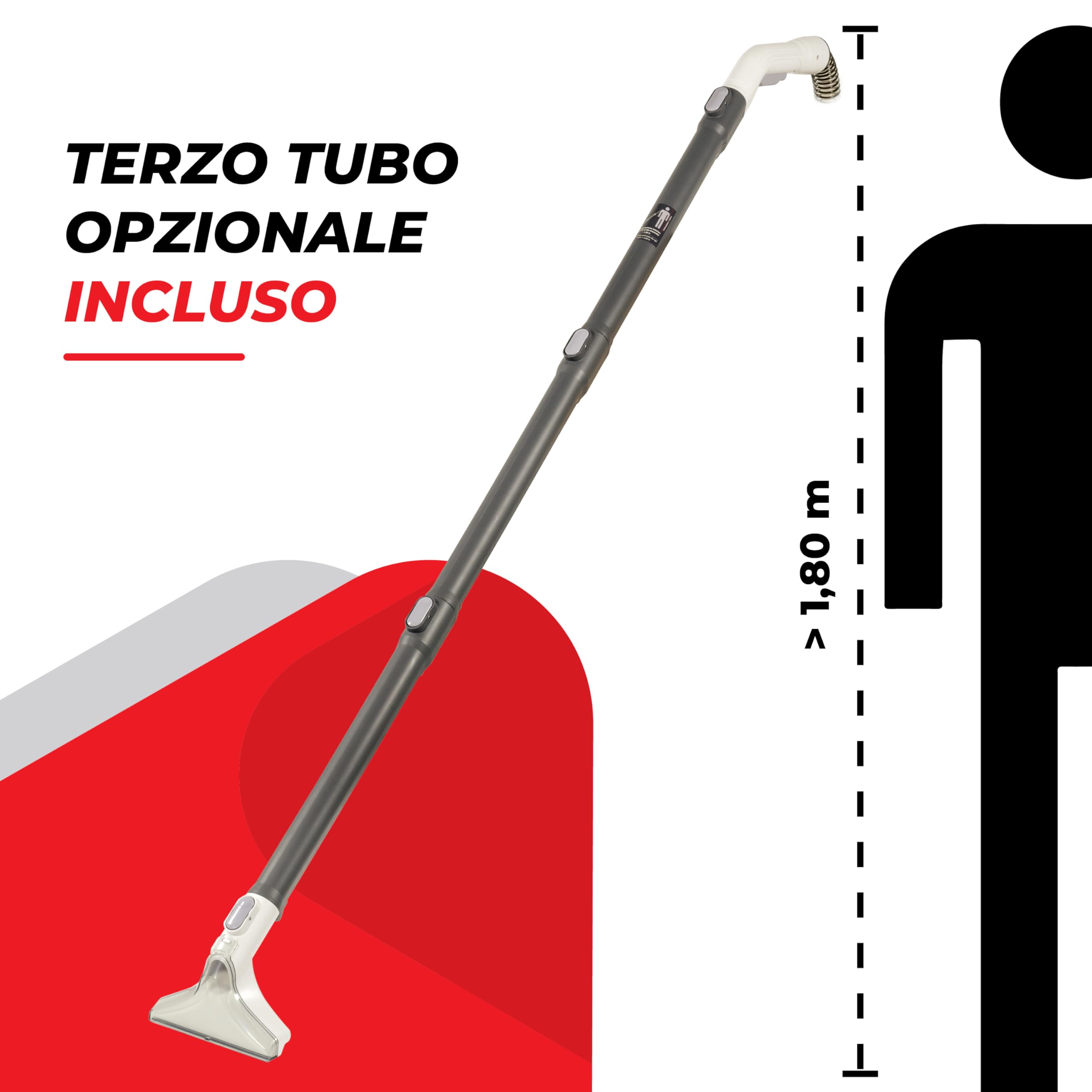 SPOTTY lavatappeti e divani con potenza di aspirazione di 170 mbar per una pulizia profonda di tappeti, tappezzeria, peli di animali, auto e pavimenti duri | Pulitore igienico per tappeti [67 dB]