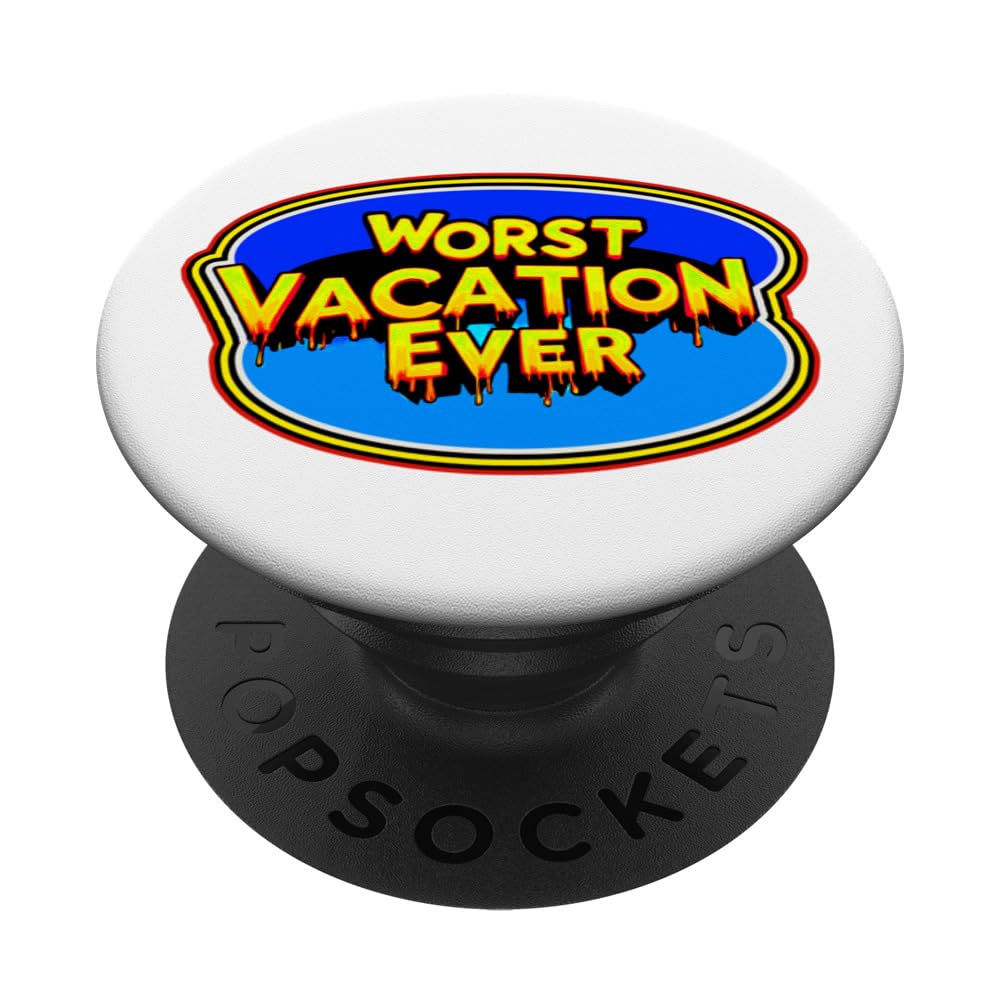Funny Sarcastic Worst Vacation Ever Decal Holiday Fun PopSockets Swappable PopGrip, Black