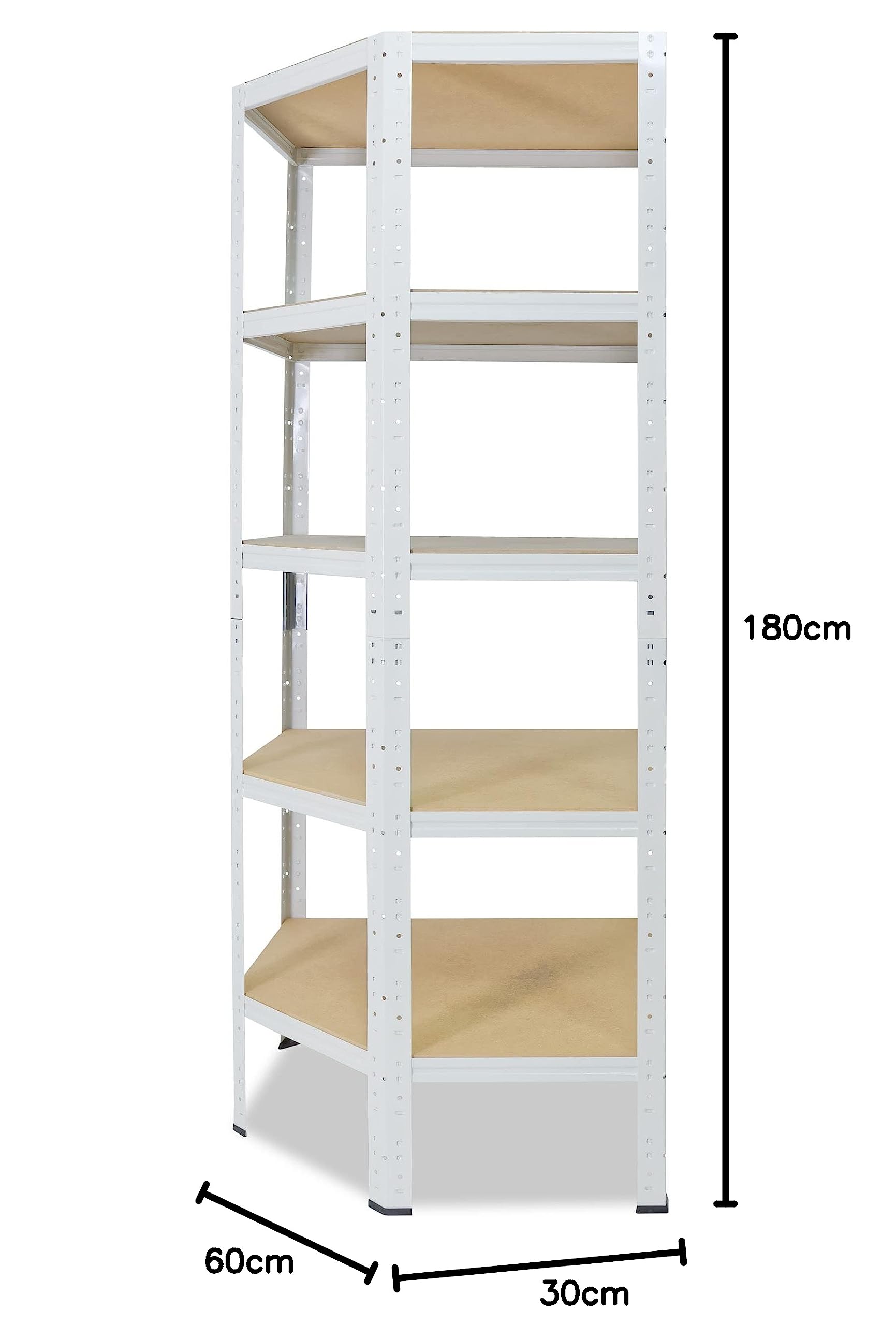 shelfplaza Home 180x60x30cm scaffale angolare bianco: 5x175kg | Scaffale in metallo garage · Scaffale garage · Scaffalatura in metallo · Scaffali garage · Scaffale in metallo
