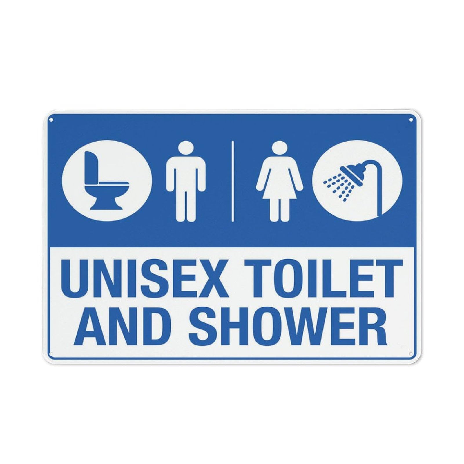 peiyeety Unisex Toilet and Shower Sign Signs Outdoor, Uv Printed Aluminum 12x16 Inches, Weatherproof and Security Signs for Home Or Business