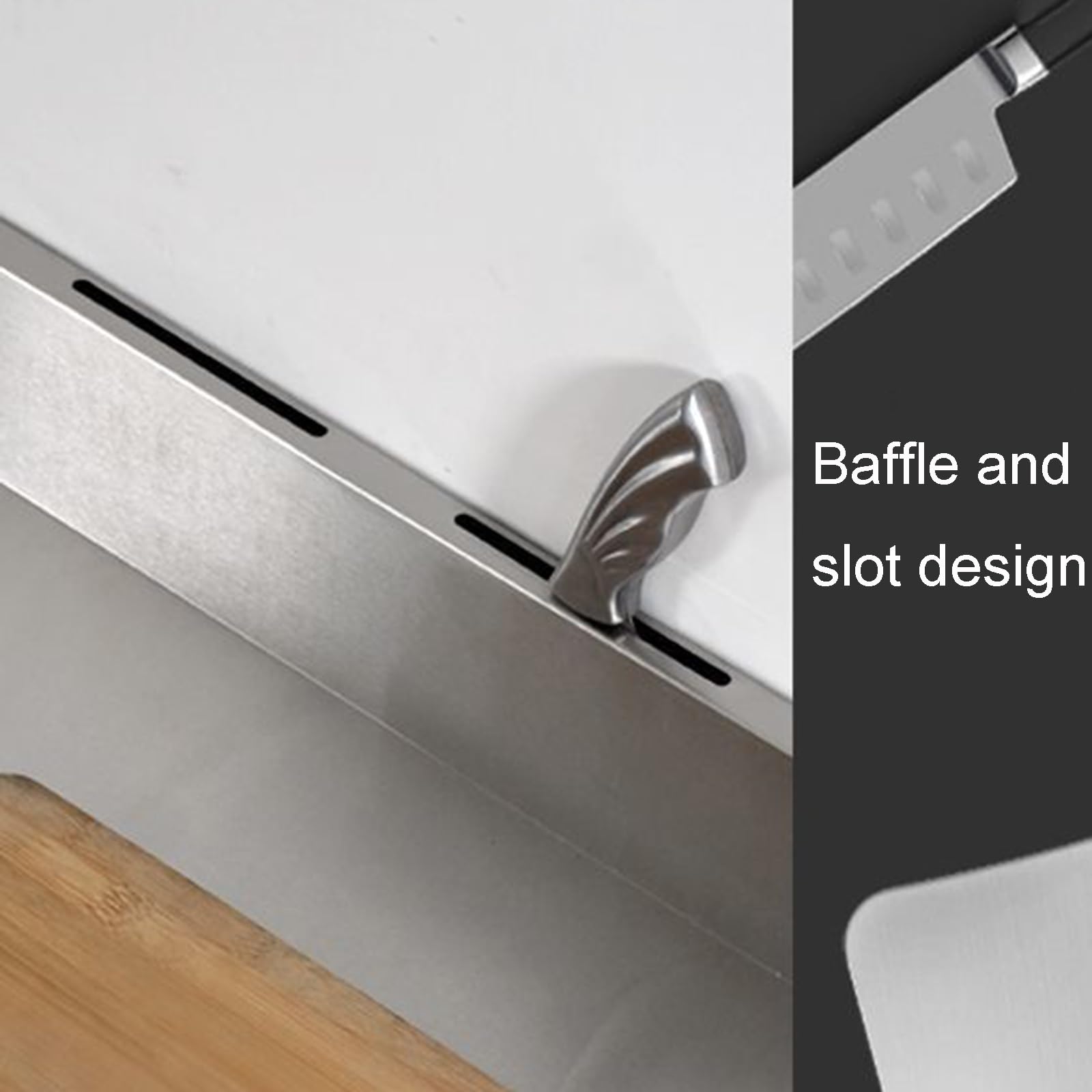 Cucina Ristorante 3 Piani Tavolo da Lavoro Banco da Lavoro in Acciaio Inossidabile Spazzolato Design con Pannello di Protezione E Scanalature Tubi Quadrati Rinforzati per Il Fissaggio
