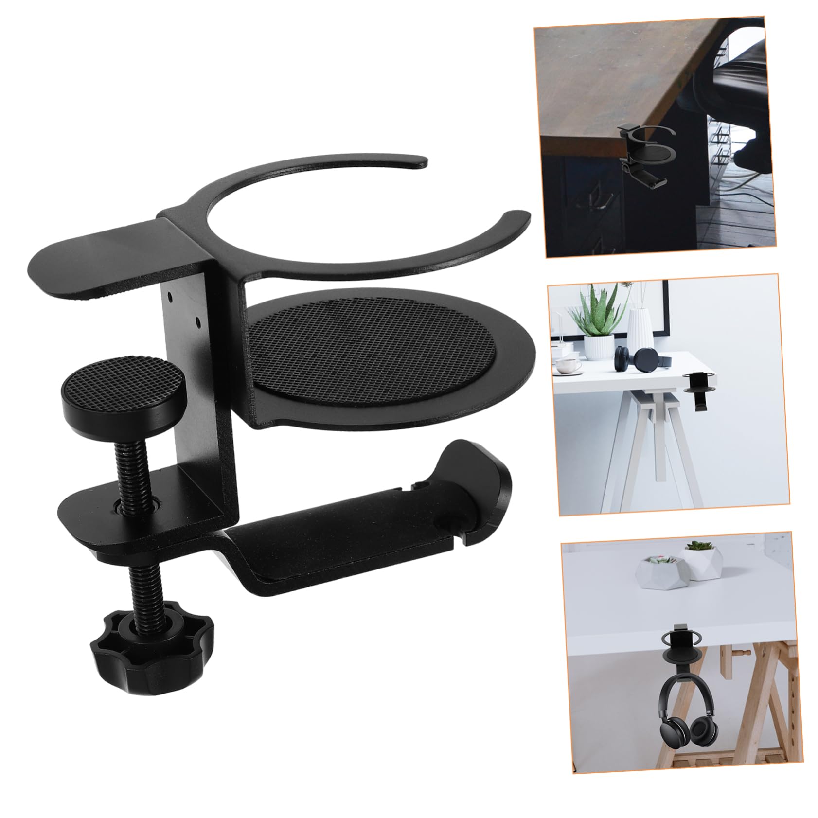POPETPOP Colgador de Auriculares para Escritorio Soporte de Abrazadera para PC Soporte para Vasos para Trabajo