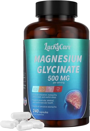 Glicinato de magnesio 500 mg  Magnesio quelado de alta absorción para dormir, estrés, apoyo muscular y nervioso  Sin OMG, suave para el estómago