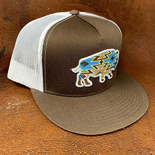Image of Red Dirt Hat Company Original Buffalo Adjustable Snapback Hat (US, Alpha, One Size, Brown /White)