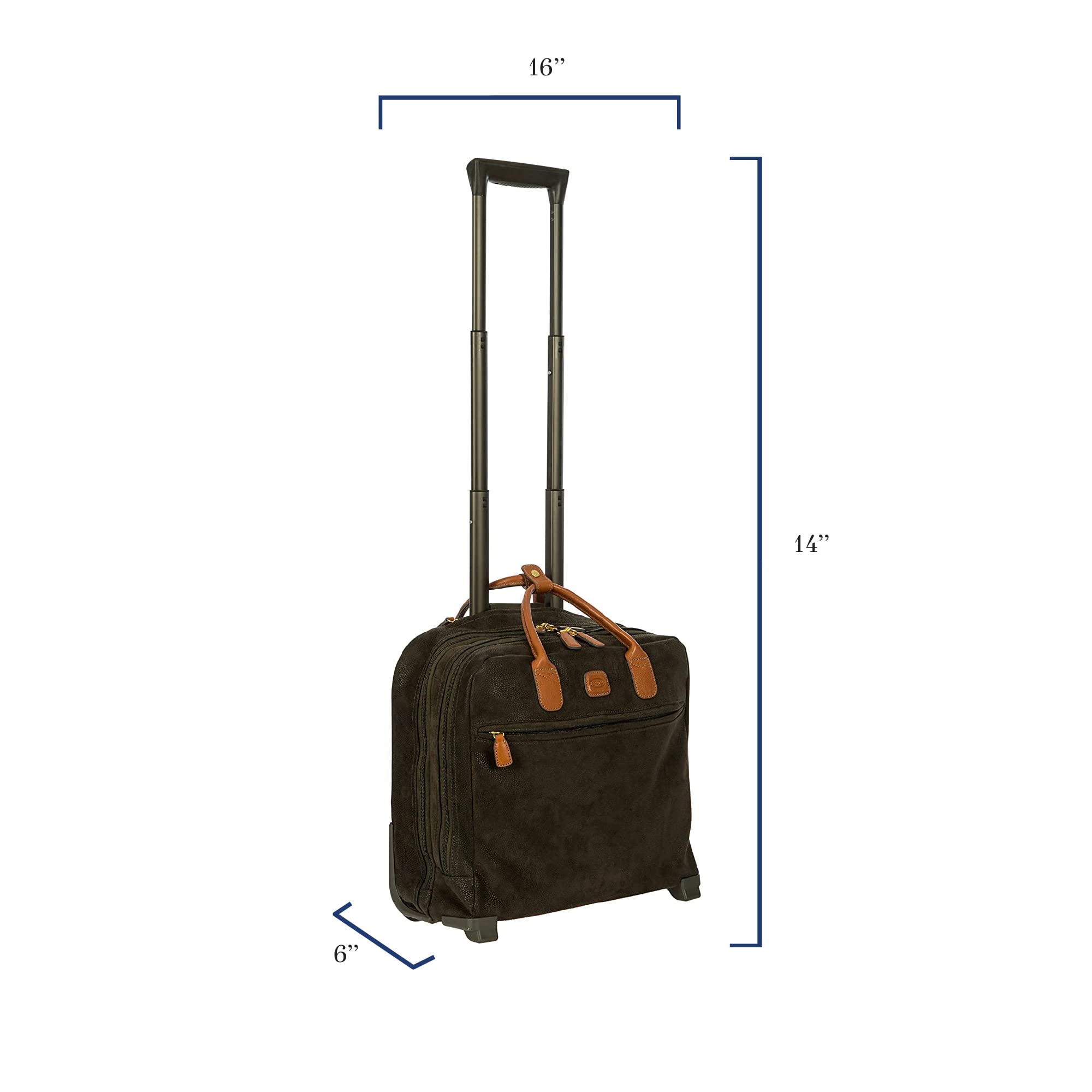 Bric's Life Tropea Ultralight International Carry-on Laptop|Tablet Pilot Case Spinner, Olive, One Size