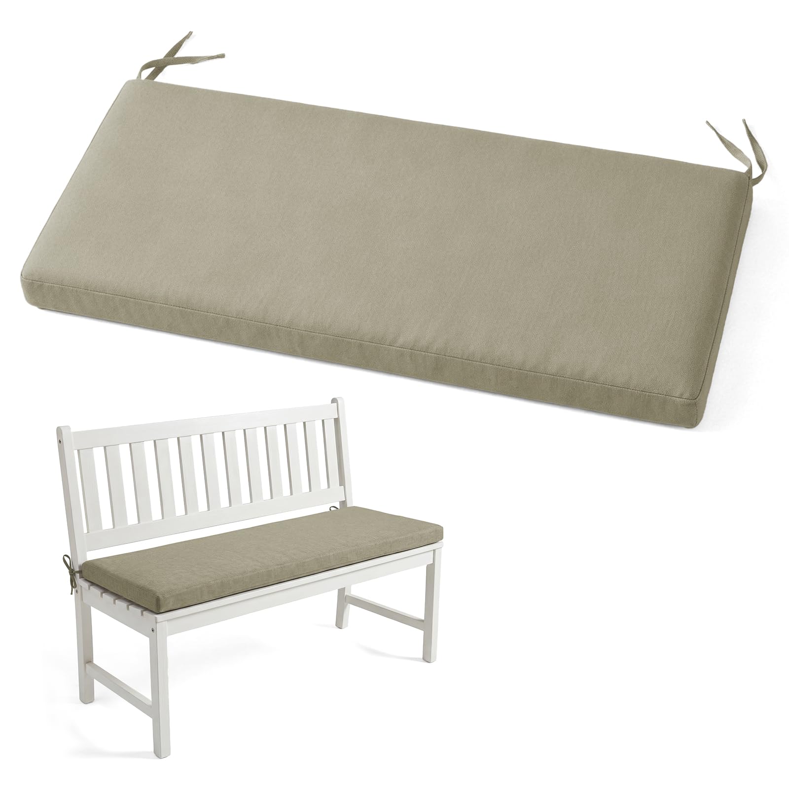 Linen Patio Furniture Cushions,Garden Bench Seat Pad,Indoor Bench Cushion