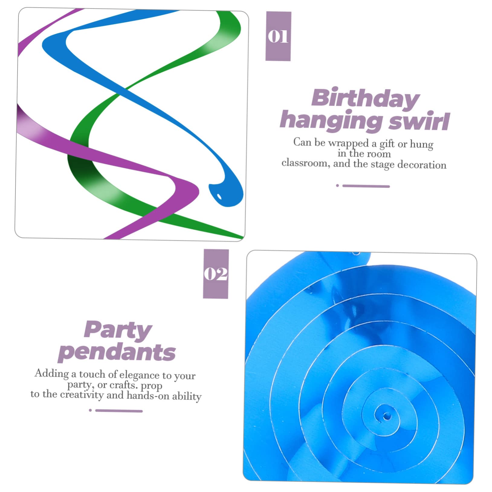KOMBIUDA 120pezzi Decorazioni Spirale Per Feste Per Compleanni Shower e Matrimoni Design Creativo e Facile Da Usare Colori Misti Per Ogni Occasione