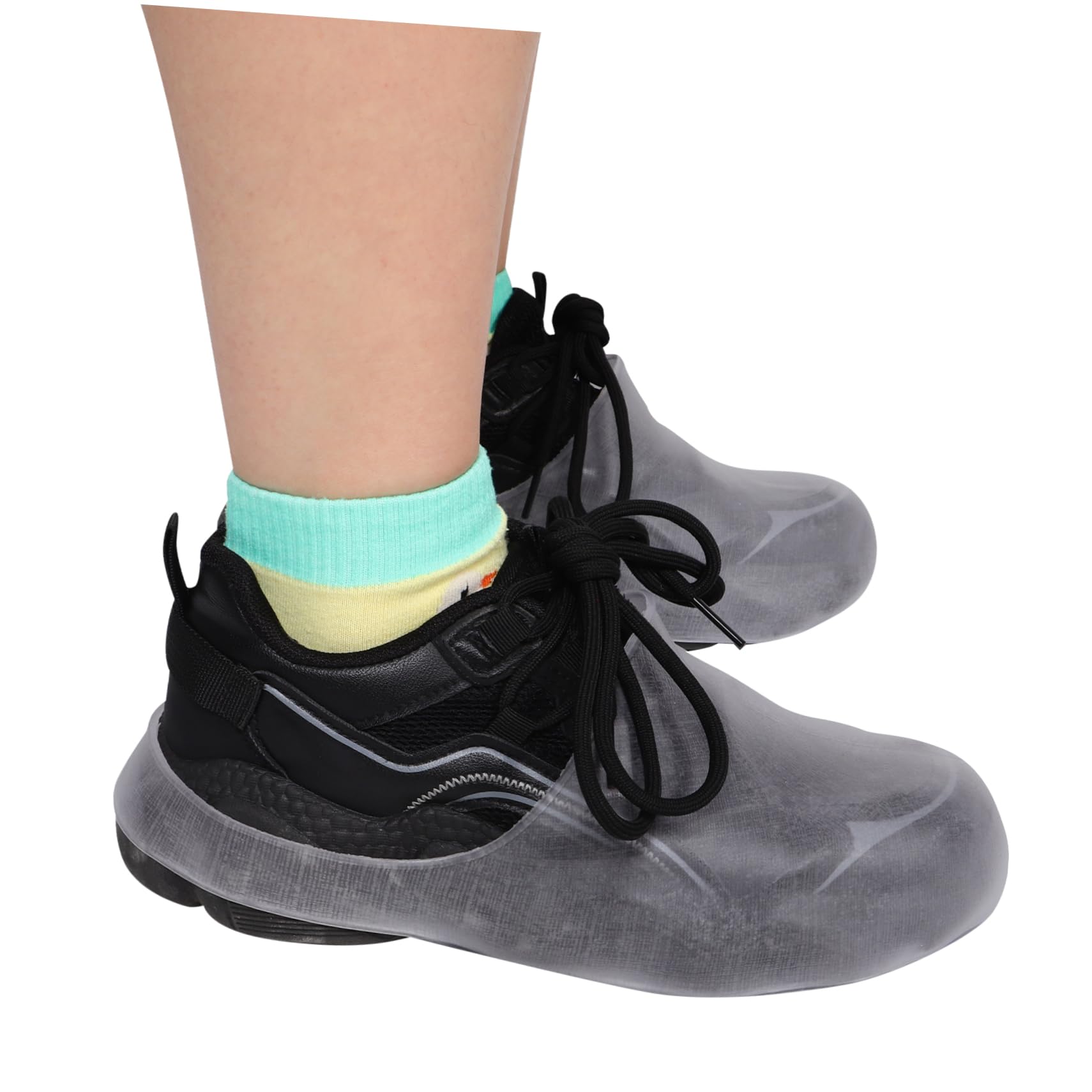 LIFKICH 1 Pair Silicone Rainproof Shoe Covers Reusable Nonslip Boot Protectors for Women Men