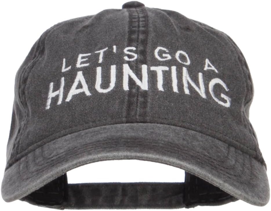 e4Hats.com Let's Go A Haunting Embroidered Washed Cap