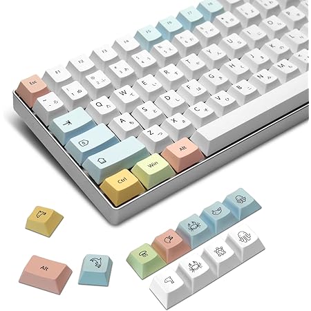GMKWTL XVX PBT Keycaps 136 Keys, Custom Cute Keycaps Full Set, Japanese Dye-Sublimation Cherry Profile Keycaps for Cherry Gateron MX Switches Mechanical Keyboard