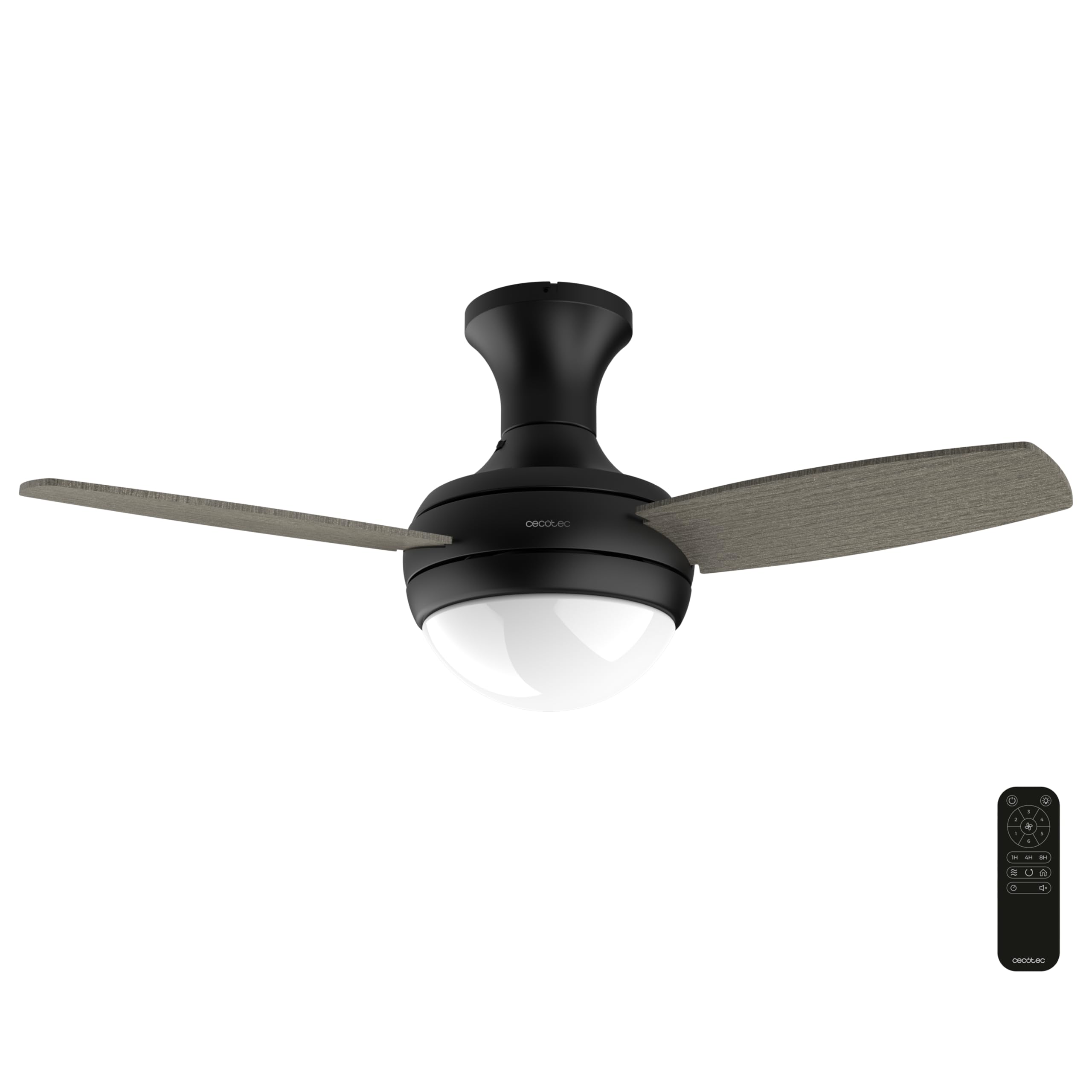 Cecotec Ventilatore da Soffitto con Luce EnergySilence Aero 352 BlackBee. 15 W, Motore DC, Diametro 36" (91,5 cm), 3 Pale, 3 Toni LED, Telecomando, Timer 8 h, 6 Velocità, Nero, Lampadina Non Inclusa