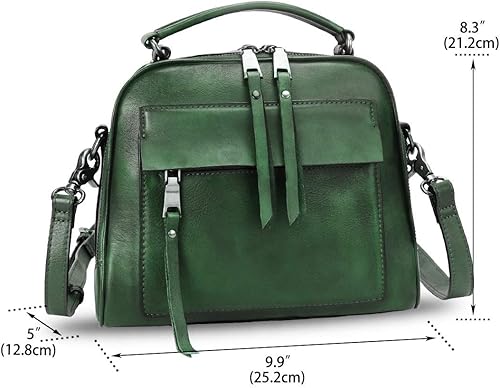 Miniatura 5 de Bolso de cuero genuino para mujer, estilo retro, hecho a mano, con asa superior, bolso cruzado de diseñador