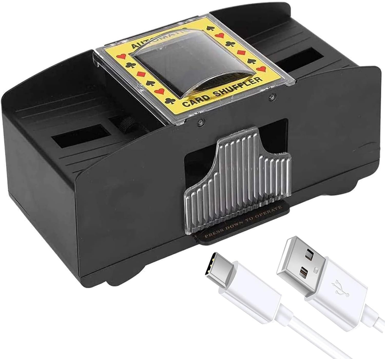 Dacefloy Automatic Card Shuffler Machine for 1-2 Decks - USB/Battery Operated Shuffling Device for Standard Size Playing Cards, Home Game Accessory — image 1