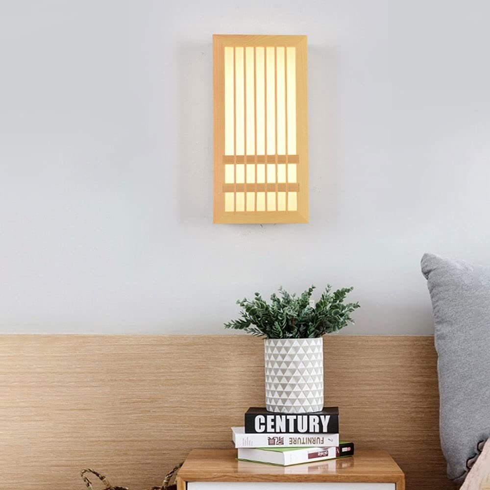 LED木製ウォールランプ日本壁取り付け用燭台ライト、アクリル LED木製ウォールランプ日本壁取り付け用燭台ライト、アクリル