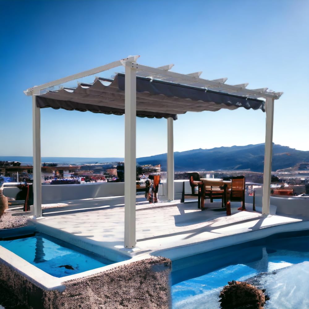Milo srl Gazebo Gazebi da Giardino 3X4 per Esterno Astoria Grigio Tettoia Pergolato Moderno