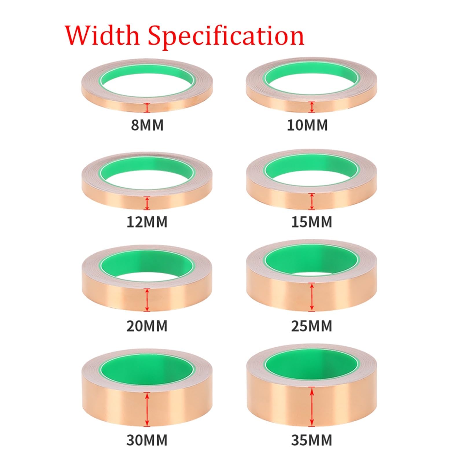 DAVBIR Nastro adesivo in lamina di rame largo 70 mm, schermatura elettromagnetica maschera Elimina nastro conduttivo biadesivo for riparazione antistatica EMI perfection