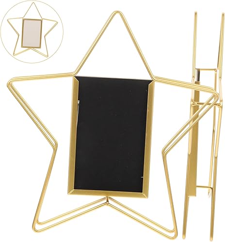 Miniatura 8 de VOSAREA Marco de fotos, marco de fotos, marco de exhibición de póster, decoraciones doradas, decoración de corazón, marco de fotos de bebé, soporte