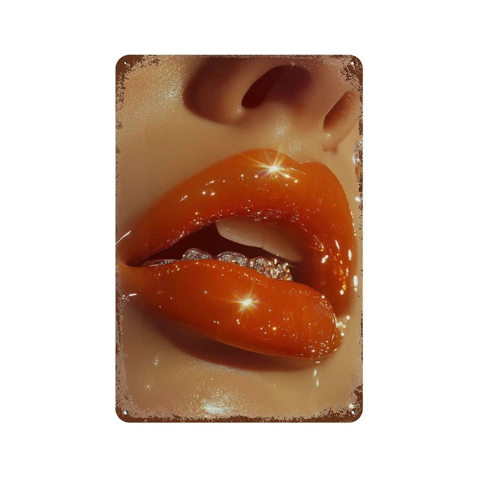 xiaoxiaoshen Lips Wall Art, Photography Prints Wall Decor Art Metal Tin Poster Modern Home Decor Art Home Bar Shop Decorations Vintage Sign 30x20cm